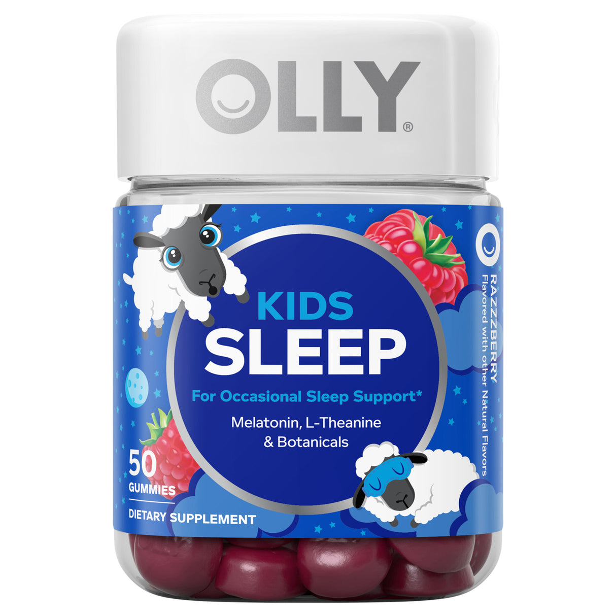 Olly Kids Sleep Gummies - Raspberry Flavor - 50 Count