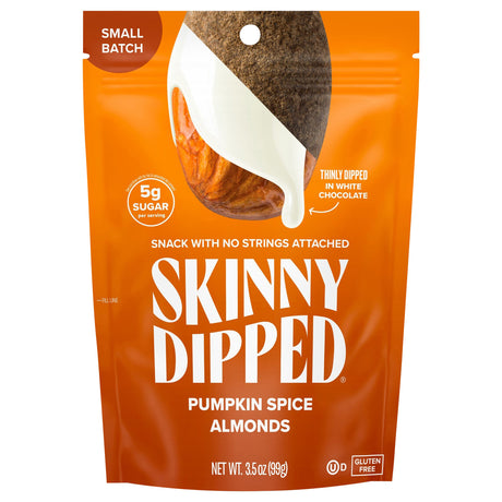 Skinnydipped Almonds Pumpkin Spice - 10 Pack - 3.5 Oz Each - Fall Flavored Almonds