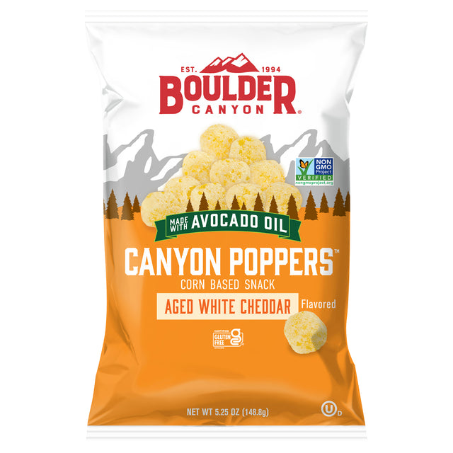 Boulder Canyon White Cheddar Kettle Chips - 12 Bags | Salty Snacks