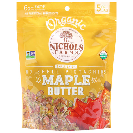 Nichols Farms Maple Butter Pistachios No Shell, 12x5oz. Cases - Free Shipping