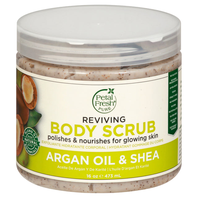 Petal Fresh Pure: Argan & Shea Body Scrub (6-Pack). Exfoliating Skin Care!