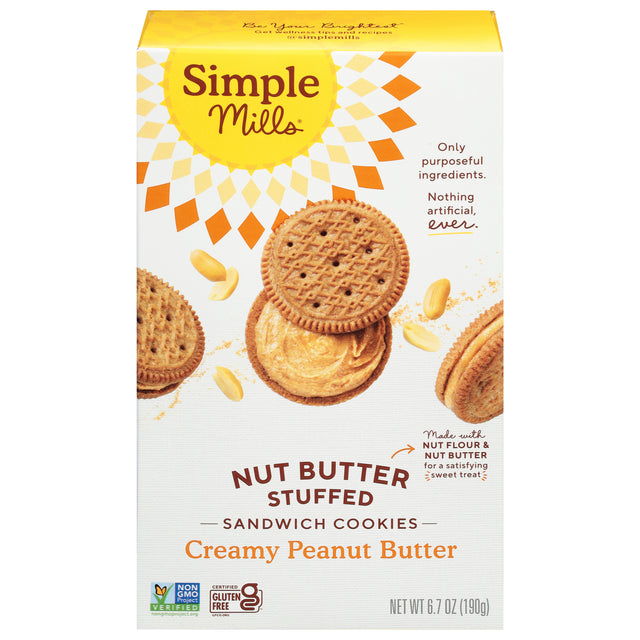 Simple Mills Peanut Butter Sandwich Cookies - 8 Packs | Gluten-Free Treats