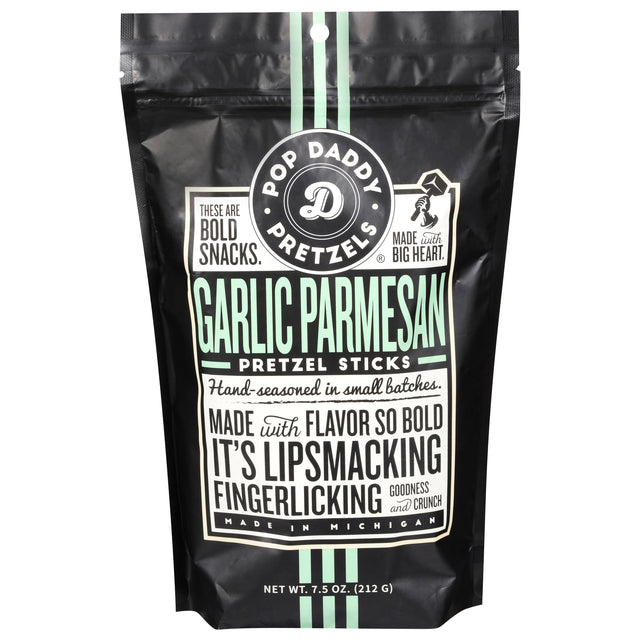 Pop Daddy Garlic Parmesan Pretzel Sticks (12-Pack) | Crispy Baked Snacks
