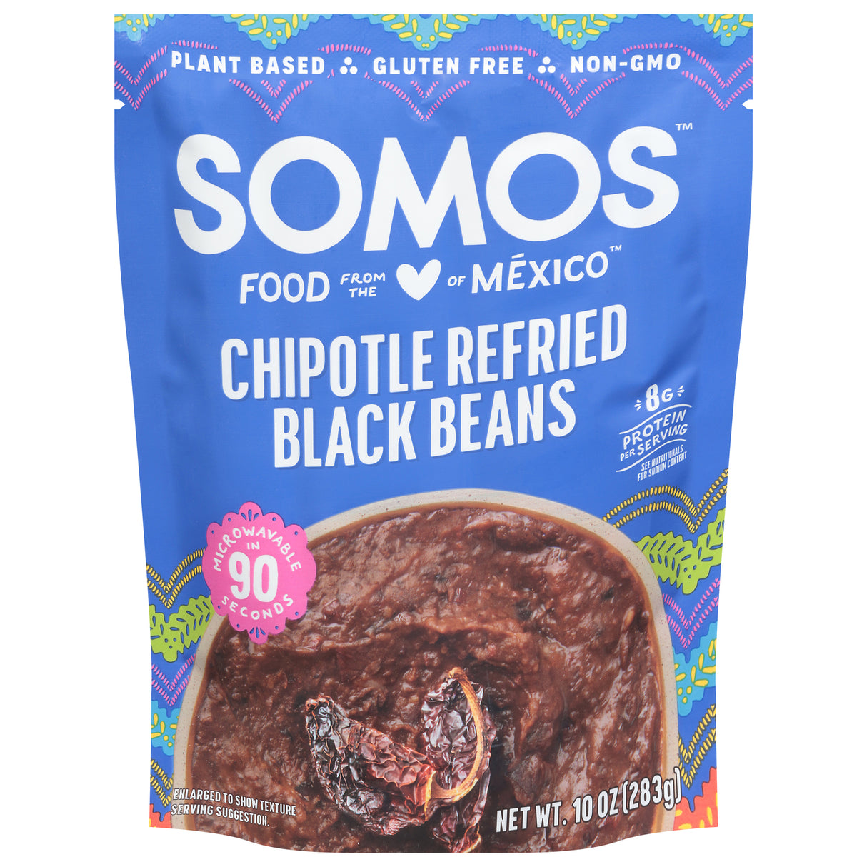 Somos Refried Chipotle Black Beans, 6 Pouches | Authentic & Flavorful!