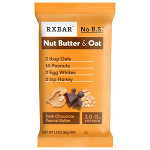Rxbar: Peanut Butter Dark Chocolate Oatmeal Bars | High Protein - 12 Count