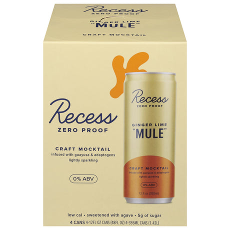Recess Ginger Lime Mule Mocktail 6pk: Refreshing & Bubbly Drink - Shop Now!