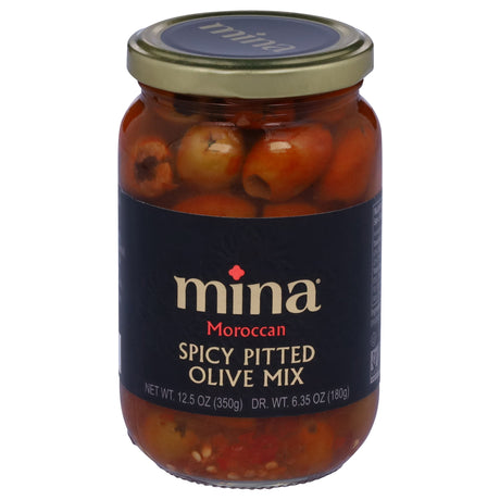 Mina Spicy Pitted Olive Mix - Pack of 6 (12.5 Oz Each)