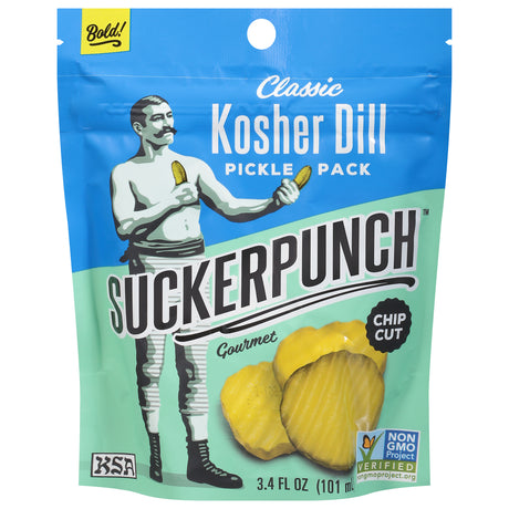 Suckerpunch Pickle Chips Classic Dill, 3.4 oz Bags (12 Pack)