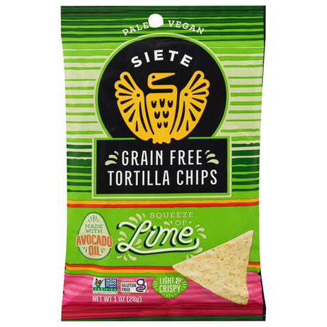Siete Lime Tortilla Chips (24 Bags) - Gluten-Free, Grain-Free & Delicious!