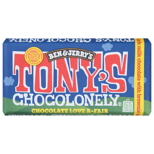 Tony's Chocolonely Dark Milk Chocolate Brownie Bar - 6.35 Oz (Pack of 15)