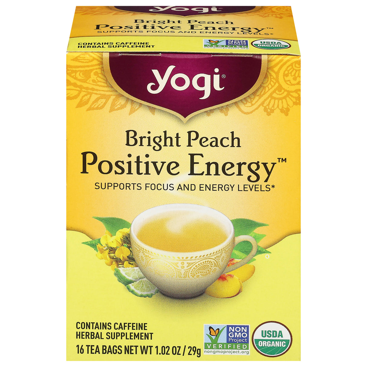 Yogi Peach Bergamot Tea 96 Bags | Herbal Tea Blend - Free Shipping