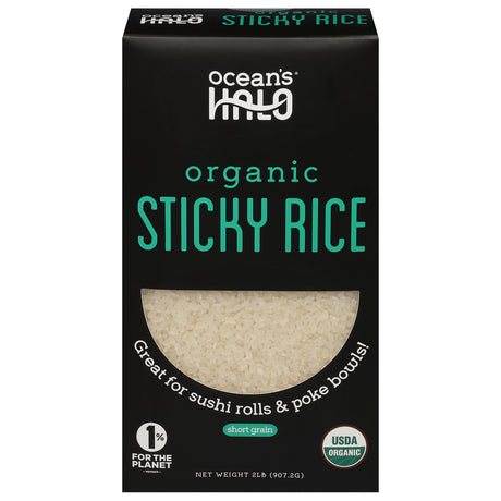 Ocean's Halo Organic Green Rice, Short Grain Sticky Rice 5x32oz Bags