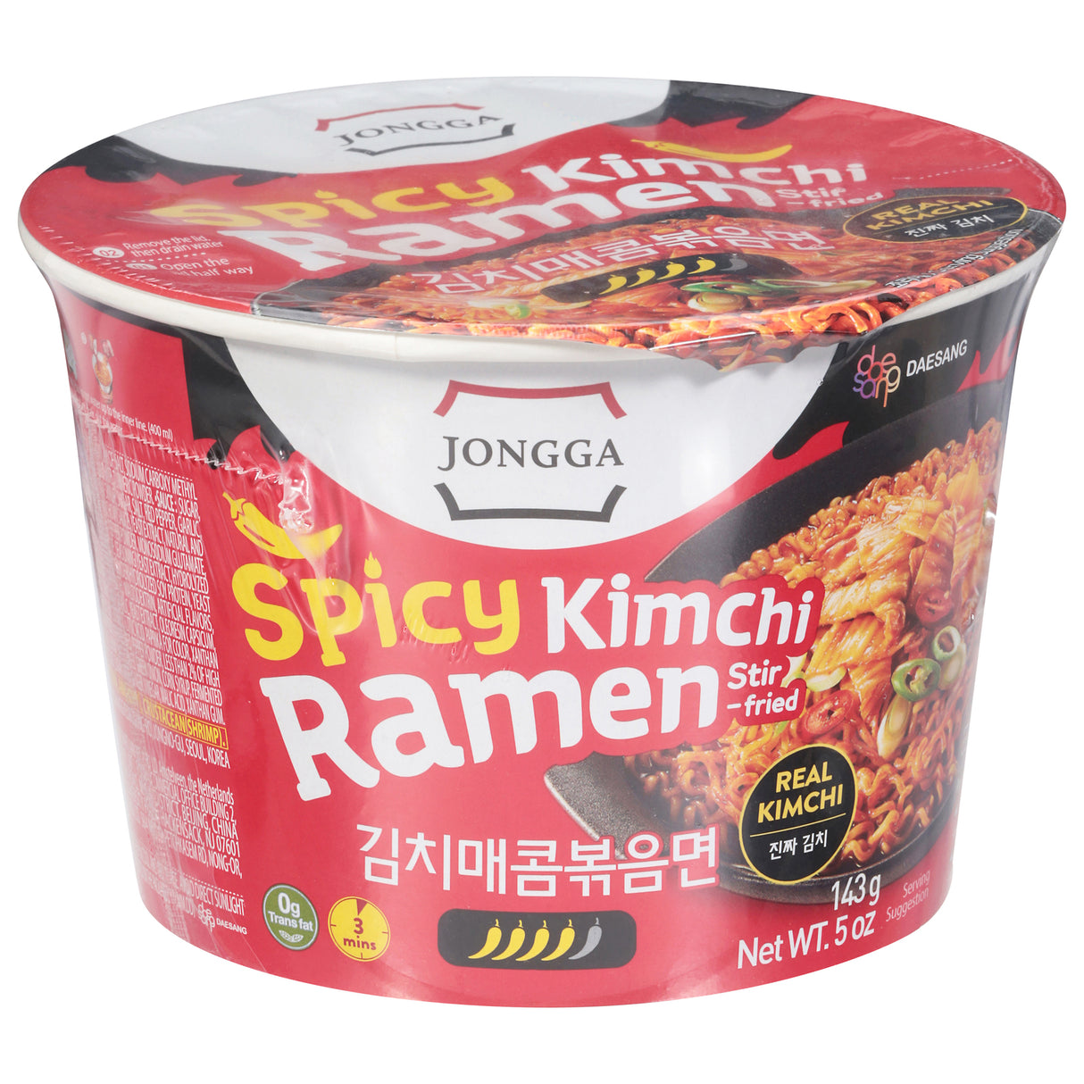 Jongga Spicy Kimchi Ramen Stir Fry (6-Pack) | Authentic Korean Noodles