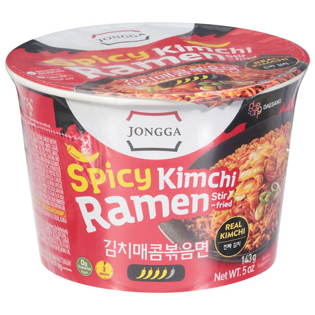 Jongga Spicy Kimchi Ramen Stir Fry (6-Pack) | Authentic Korean Noodles
