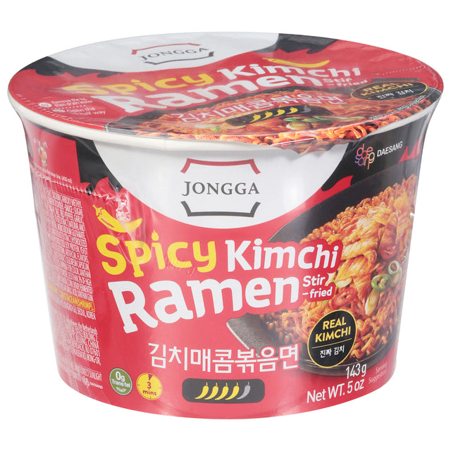Jongga Spicy Kimchi Ramen Stir Fry (6-Pack) | Authentic Korean Noodles