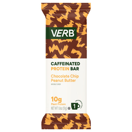 Verb Energy: Chocolate Chip Peanut Butter Protein Bars - Caffeine, 12 Count