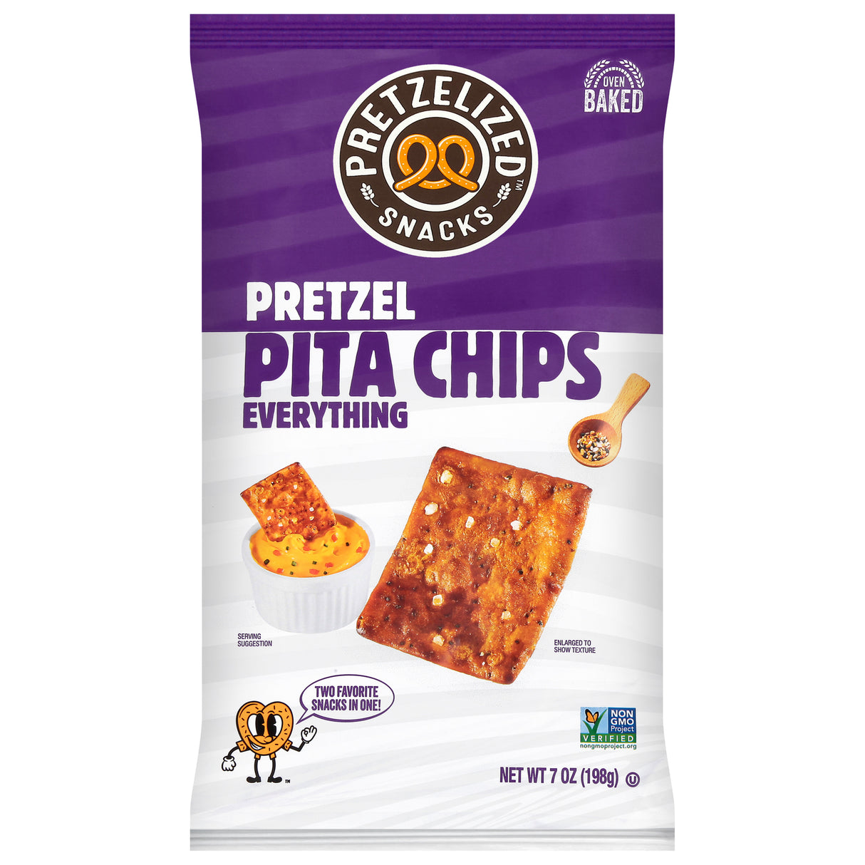 Pretzelized Everything Pita Chips - 7 oz Bags (Pack of 12)
