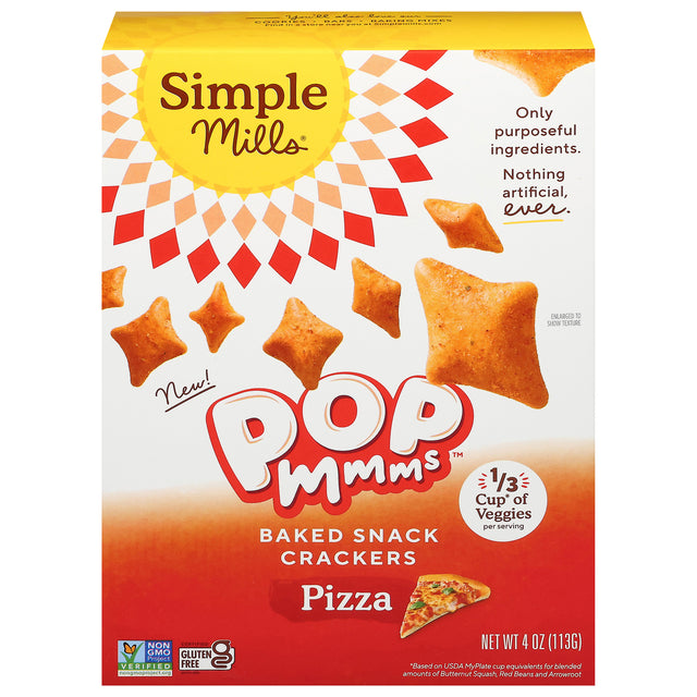 Simple Mills Pizza Crackers, Baked Snack - 6 Bags | Gluten-Free & Delicious