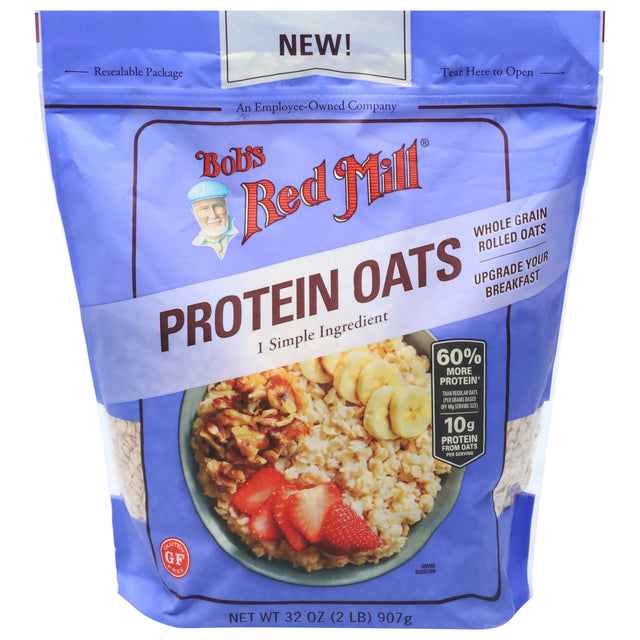Bob's Red Mill Gluten-Free Rolled Oats with Protein - 4 Bags of 32 oz Each