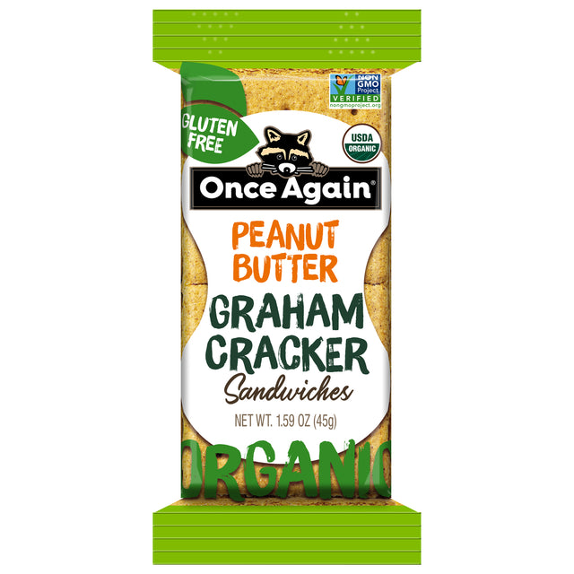 Once Again Crkr Sndwch Organic Peanut Butter Graham Crackers - Pack of 8 - 1.59 Oz