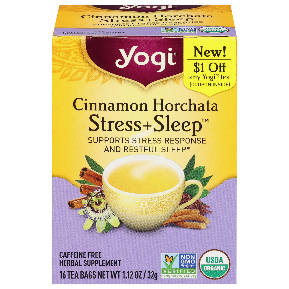 Yogi Tea Cinnamon Horchata - 6 Pack of 16 Bags - Organic Herbal Tea