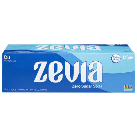 Zevia - Cola Soda, 12/12 fl oz (Pack of 2) - Zero Sugar Drink