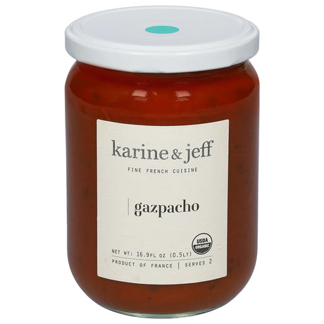 Karine & Jeff Organic Gazpacho Soup (6 Pack) | Cold Summer Soup - Ready to Eat