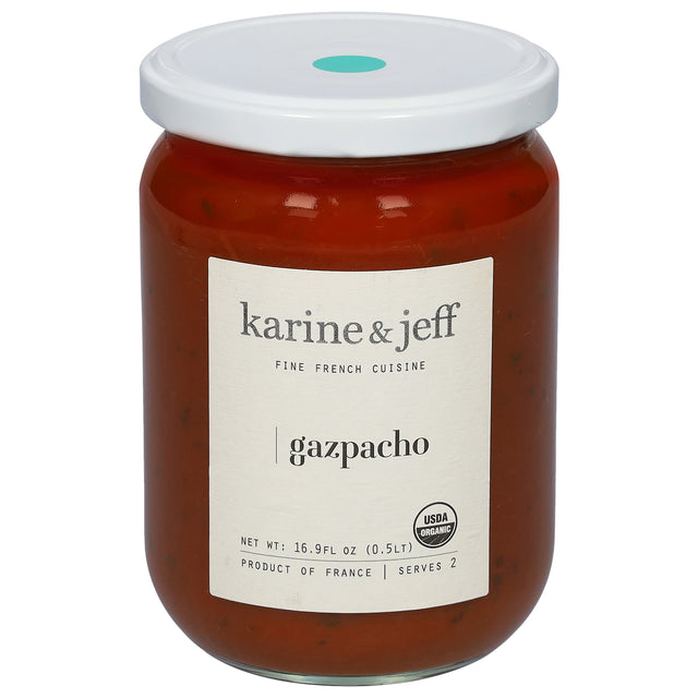 Karine & Jeff Organic Gazpacho Soup (6 Pack) | Cold Summer Soup - Ready to Eat