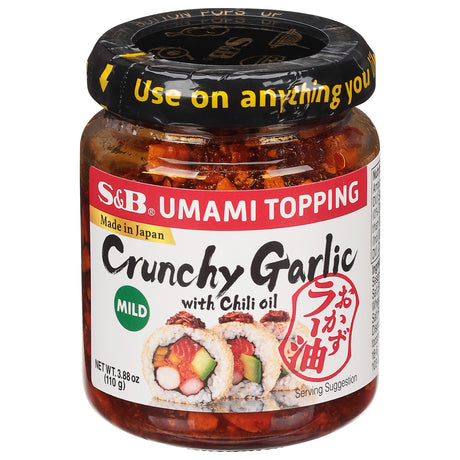 S&b Topping Umami Crunchy Garlic, 6 x 3.88 oz - Crispy Flavor Enhancer