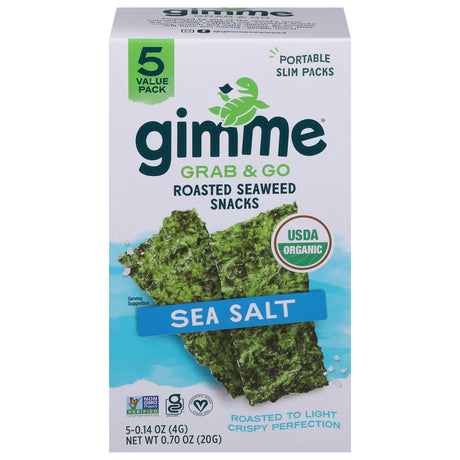 Gimme Organic Roasted Seaweed Snacks - Original Flavor, Lightly Salted - 5pk - Pack of 6 - 0.14 Oz Each