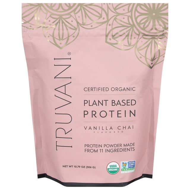 Truvani Plant Based Protein Powder, Organic Vanilla Chai, 10.79 oz