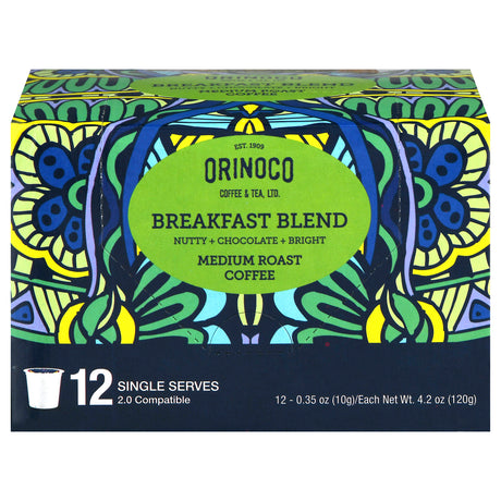 Orinoco Coffee Breakfast Blend Pods: 6 Boxes of 12 | Single Serve Coffee