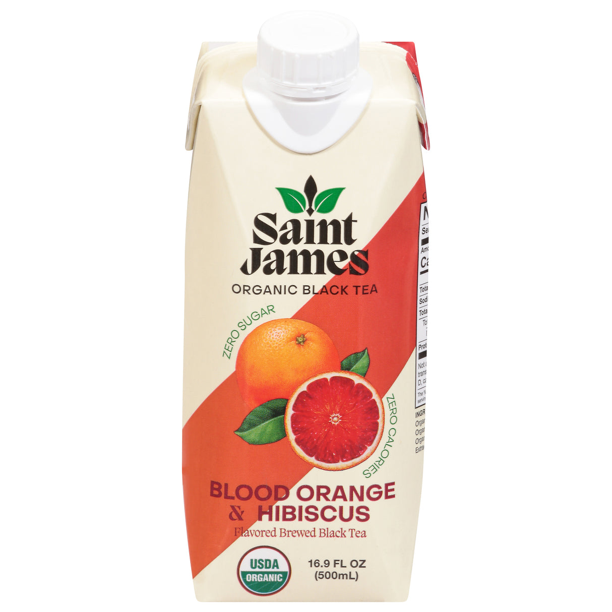 Saint James Blood Orange Black Tea Sparkling (12 Pack) | Delicious & Refreshing