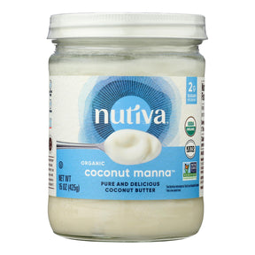 Nutiva Organic Coconut Manna Puree 15oz (6-Pack) | Creamy Coconut Spread
