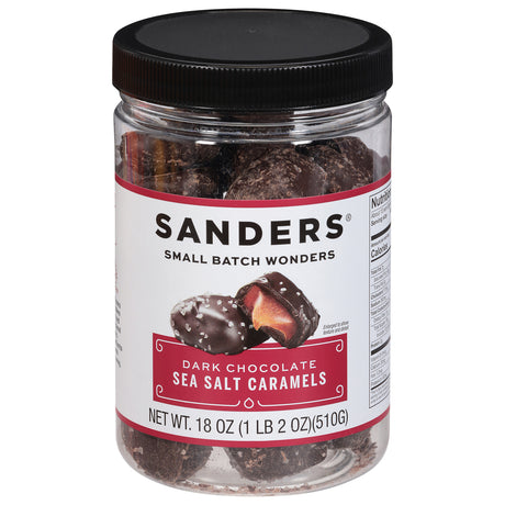 Sanders Dark Chocolate Sea Salt Caramels 18oz 6 Count | Gourmet Candy