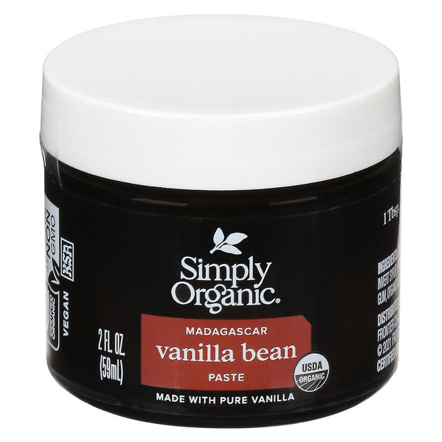 Simply Organic Vanilla Bean Paste - 2 oz (Pack of 6) - Organic, Pure, Intense Flavor