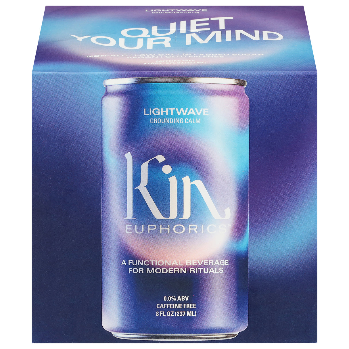 Kin Euphorics Lightwave Adaptogen Drink 4-Pack - Calm & Relax, 4/8 Fl Oz