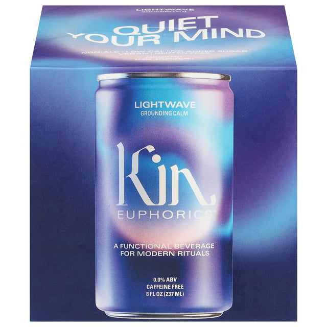 Kin Euphorics Lightwave Adaptogen Drink 4-Pack - Calm & Relax, 4/8 Fl Oz