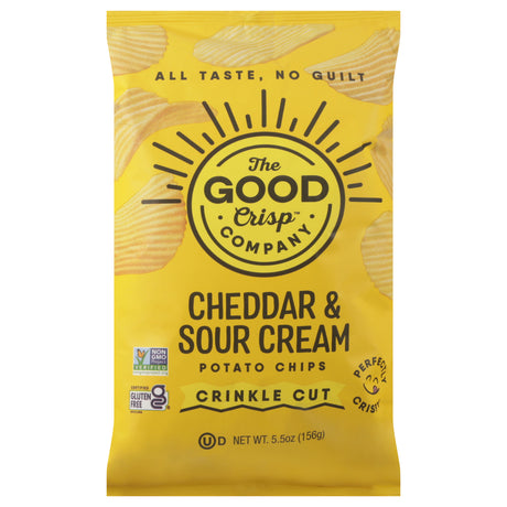 The Good Crisp Company Cheddar & Sour Cream Potato Crisps - 5.5 Oz (12-Pack)