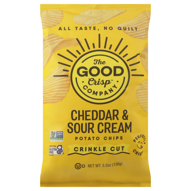 The Good Crisp Company Cheddar & Sour Cream Potato Crisps - 5.5 Oz (12-Pack)