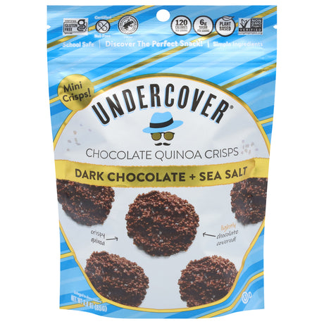 Undercover Chocolate Dark Chocolate Sea Salt Mini Crisps - 12 x 3 oz Bags