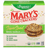 Mary's Gone Crackers: Original Seed Crackers, Garlic Basil, 6 Bags, 4 oz Each