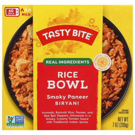 Tasty Bite: Smoky Paneer Biryani Bowls (6x7oz) | Authentic Indian Ready Meal