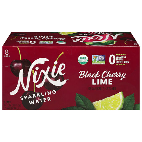 Nixie Sparkling Water: Black Cherry Lime, 24  Organic Seltzer Water