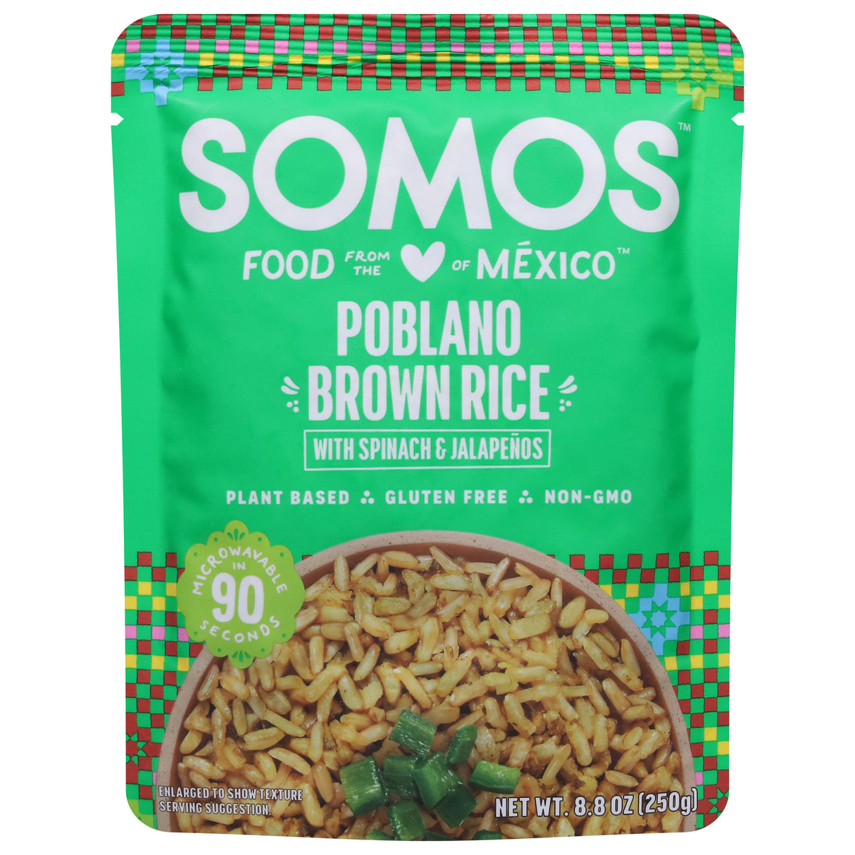 Somos Rice Brown Poblano, 6 x 8.8 oz - Ready to Eat