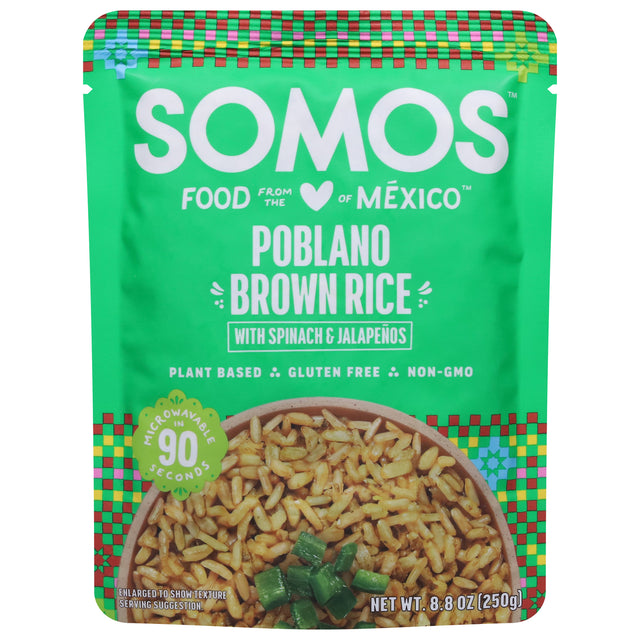 Somos Rice Brown Poblano, 6 x 8.8 oz - Ready to Eat