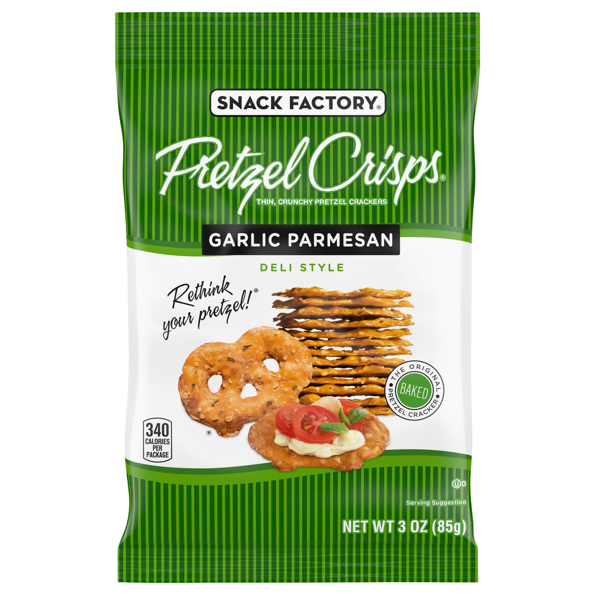 Pretzel Crisps Garlic Parmesan, 8-3 oz Bags