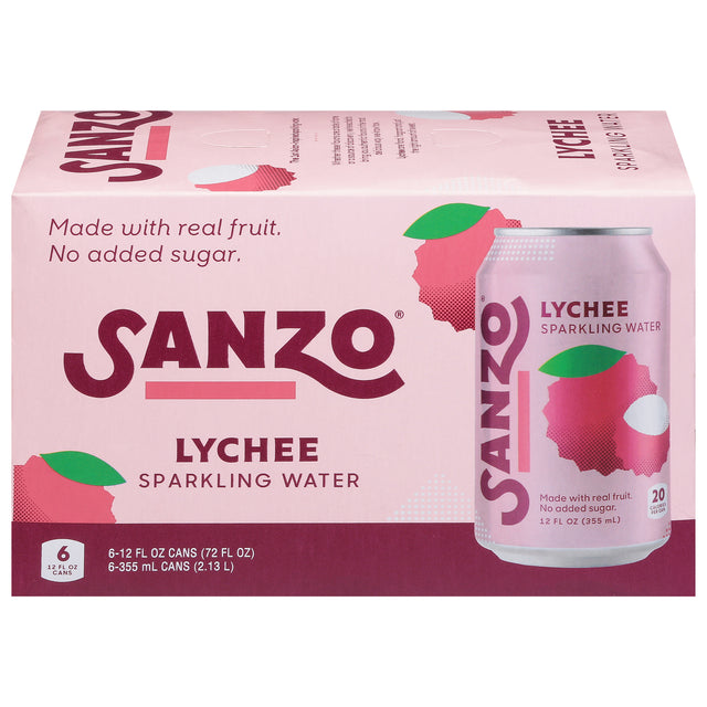 Sanzo Lychee Sparkling Water: Asian Inspired Flavors | Case of 24 