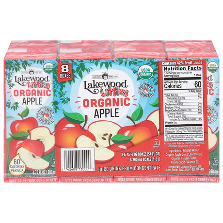 Lakewood Apple Juice Littles 4-Pack Kids Healthy Drink Organic - Best Price