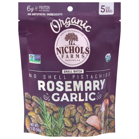 Nichols Farms Pistachios - Rosemary Garlic Nosh Pit Shell On - Pack of 12-5 oz Bags